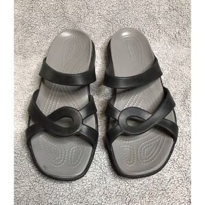 CROCS‎ Meleen Twist Women's Size 10 Black Slip On Comfort Open Toe Sandals